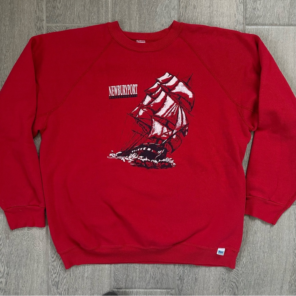 Vintage 90s Newburyport Discus Athletic Blank Crewneck Sweatshirt Made In USA XL